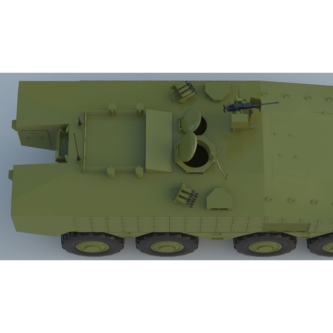 Eitan 8x8 APC Armoured Fighting Vehicle 3D Model – High Poly Game Asset, FBX, OBJ - View 21