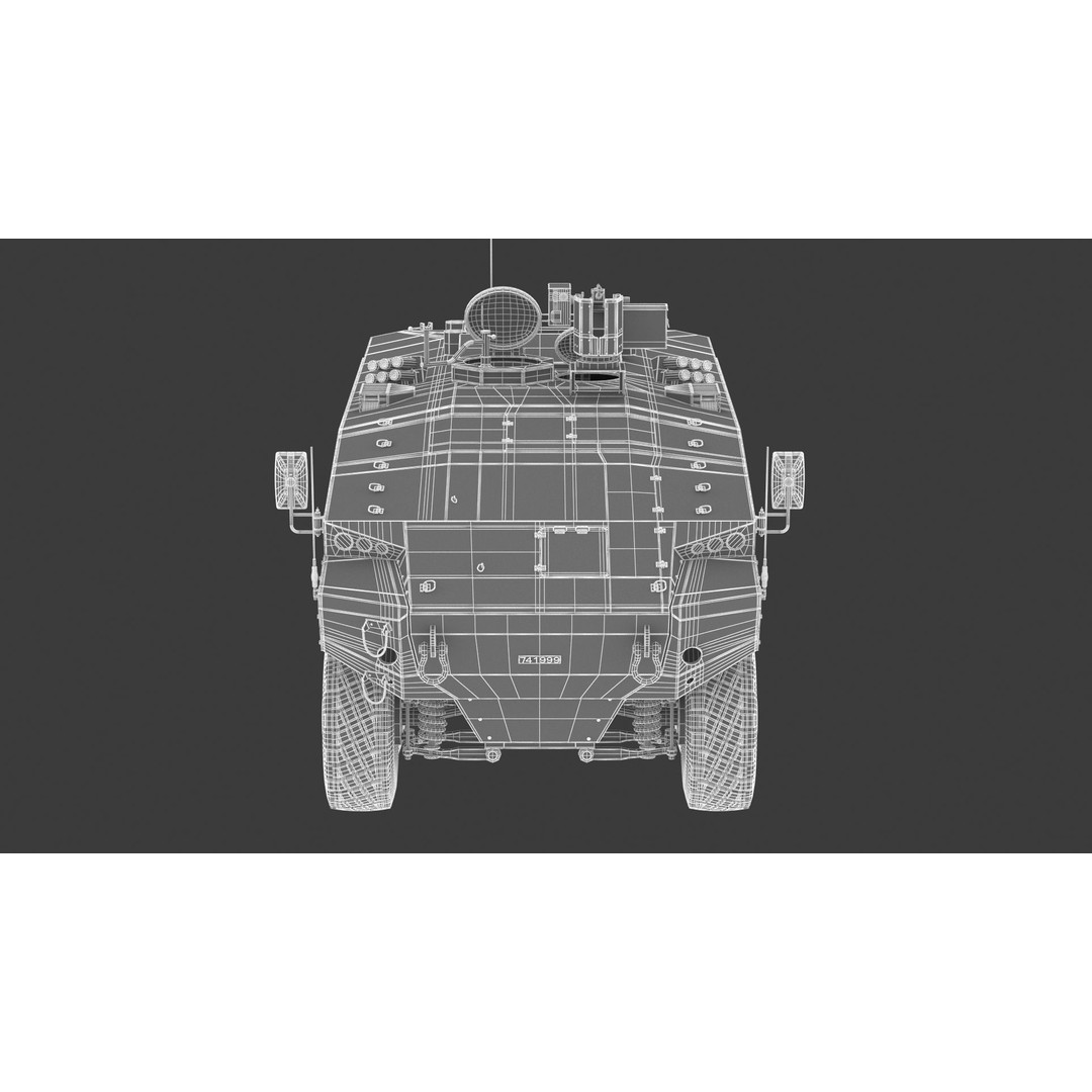 Eitan 8x8 APC Armoured Fighting Vehicle 3D Model – High Poly Game Asset, FBX, OBJ - View 23