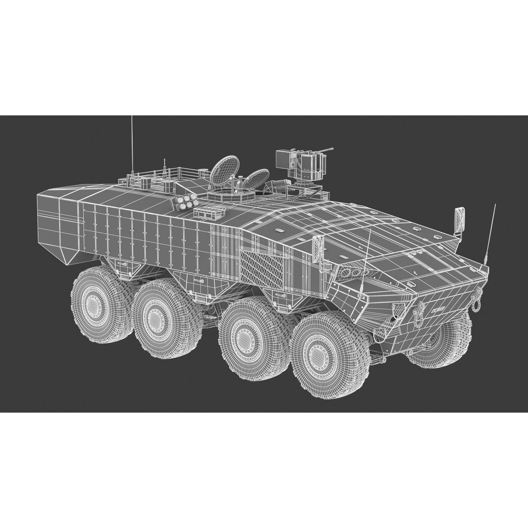 Eitan 8x8 APC Armoured Fighting Vehicle 3D Model – High Poly Game Asset, FBX, OBJ - View 24