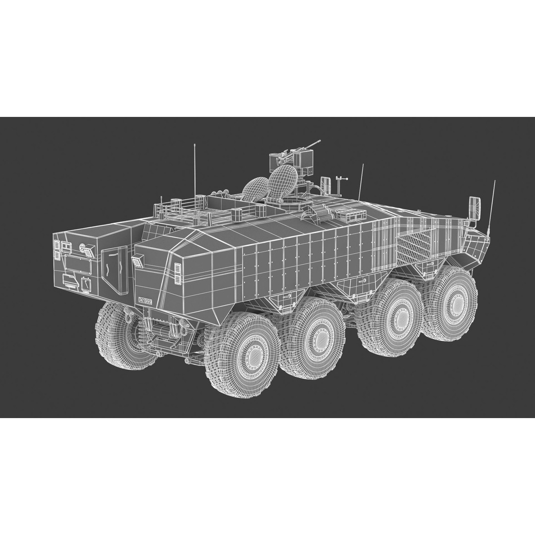 Eitan 8x8 APC Armoured Fighting Vehicle 3D Model – High Poly Game Asset, FBX, OBJ - View 26