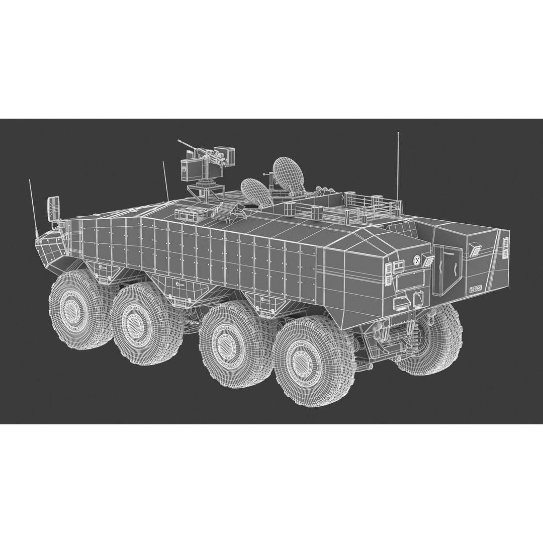 Eitan 8x8 APC Armoured Fighting Vehicle 3D Model – High Poly Game Asset, FBX, OBJ - View 28