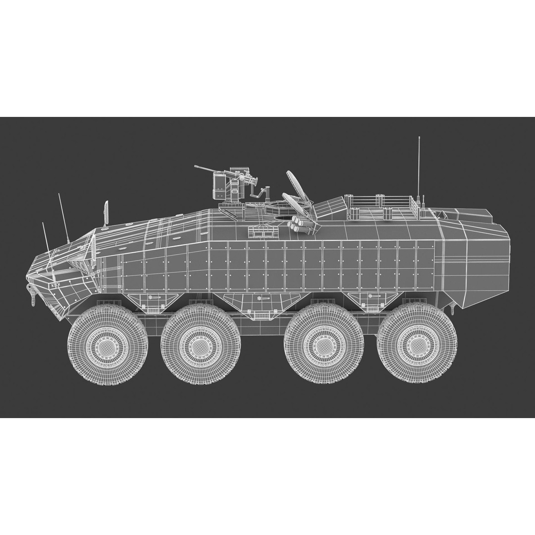 Eitan 8x8 APC Armoured Fighting Vehicle 3D Model – High Poly Game Asset, FBX, OBJ - View 29