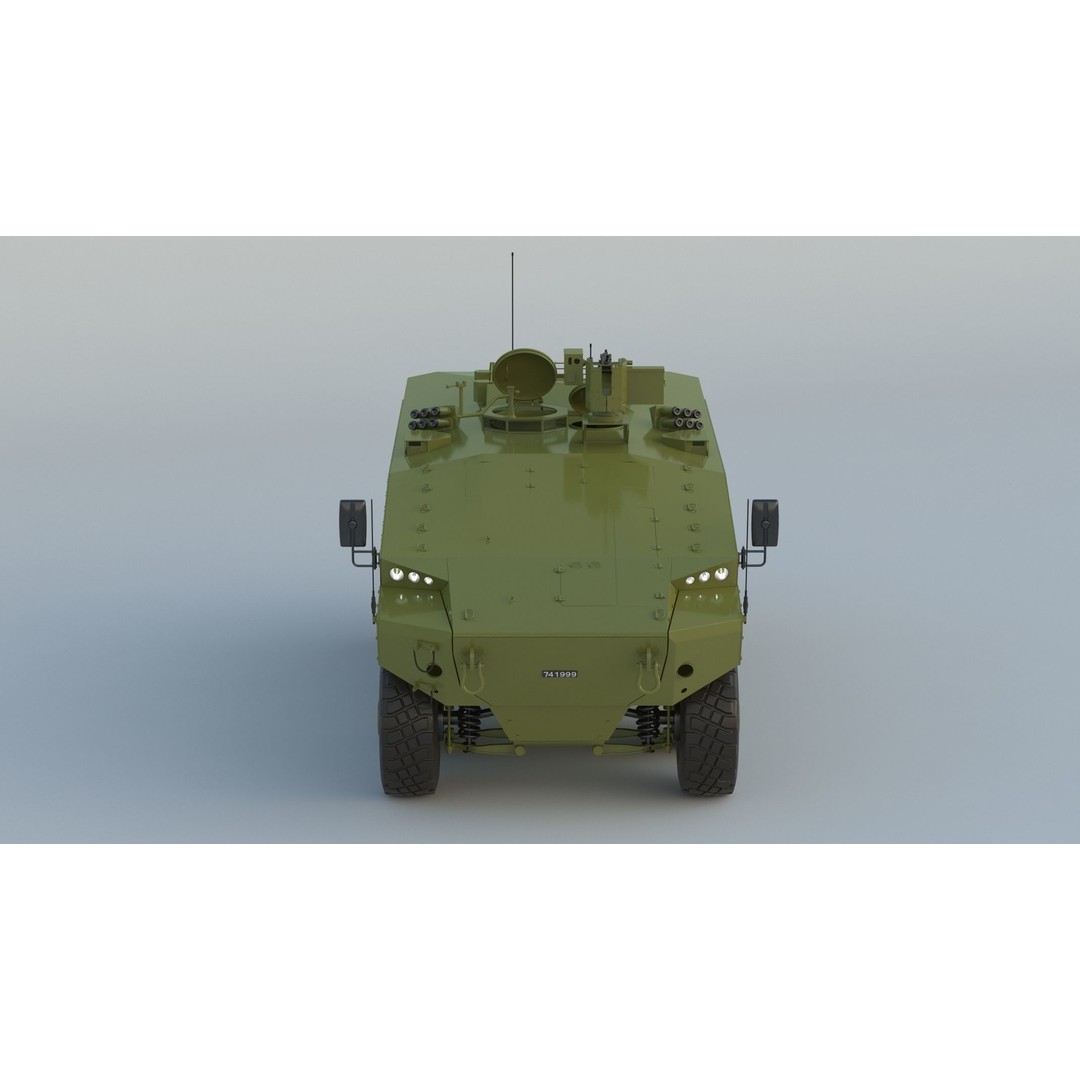 Eitan 8x8 APC Armoured Fighting Vehicle 3D Model – High Poly Game Asset, FBX, OBJ - View 3
