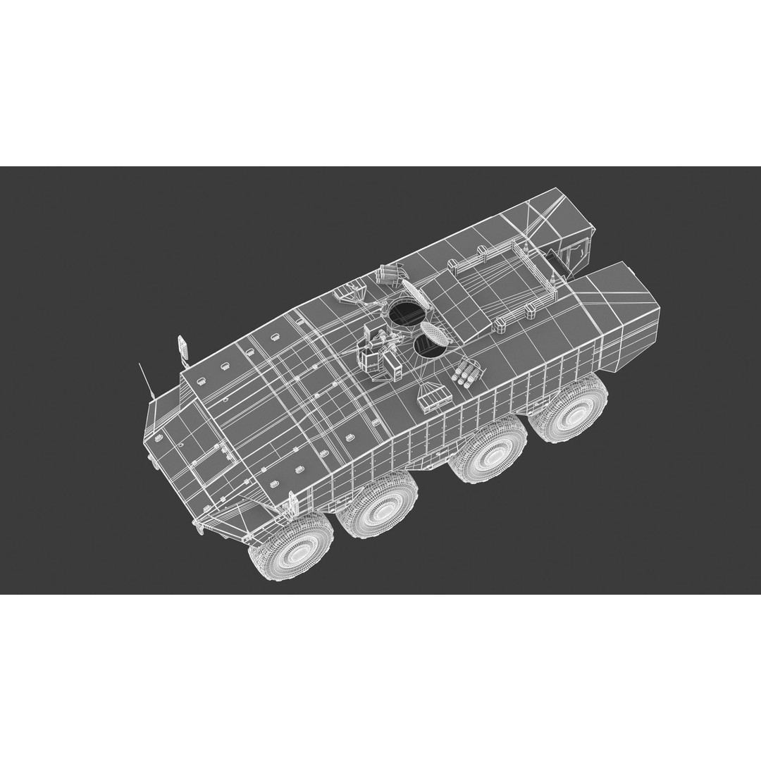 Eitan 8x8 APC Armoured Fighting Vehicle 3D Model – High Poly Game Asset, FBX, OBJ - View 30