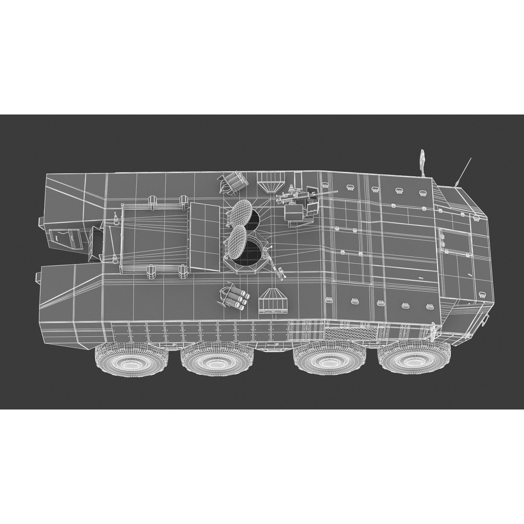 Eitan 8x8 APC Armoured Fighting Vehicle 3D Model – High Poly Game Asset, FBX, OBJ - View 31