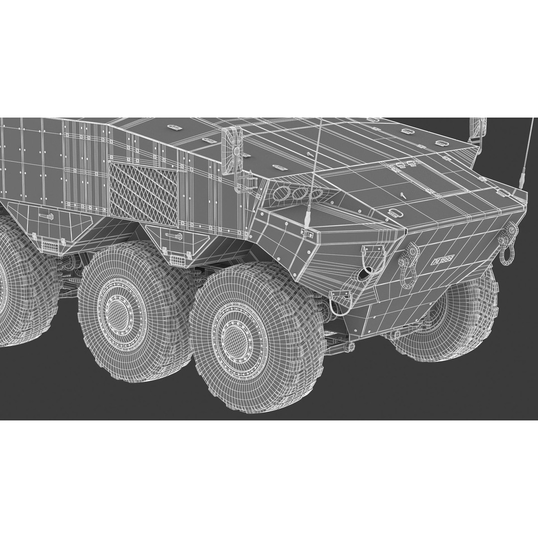 Eitan 8x8 APC Armoured Fighting Vehicle 3D Model – High Poly Game Asset, FBX, OBJ - View 34