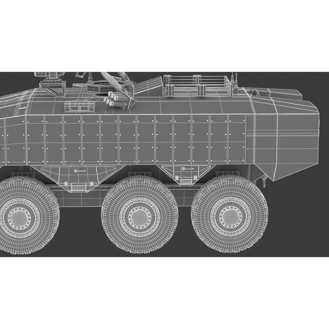 Eitan 8x8 APC Armoured Fighting Vehicle 3D Model – High Poly Game Asset, FBX, OBJ - View 39