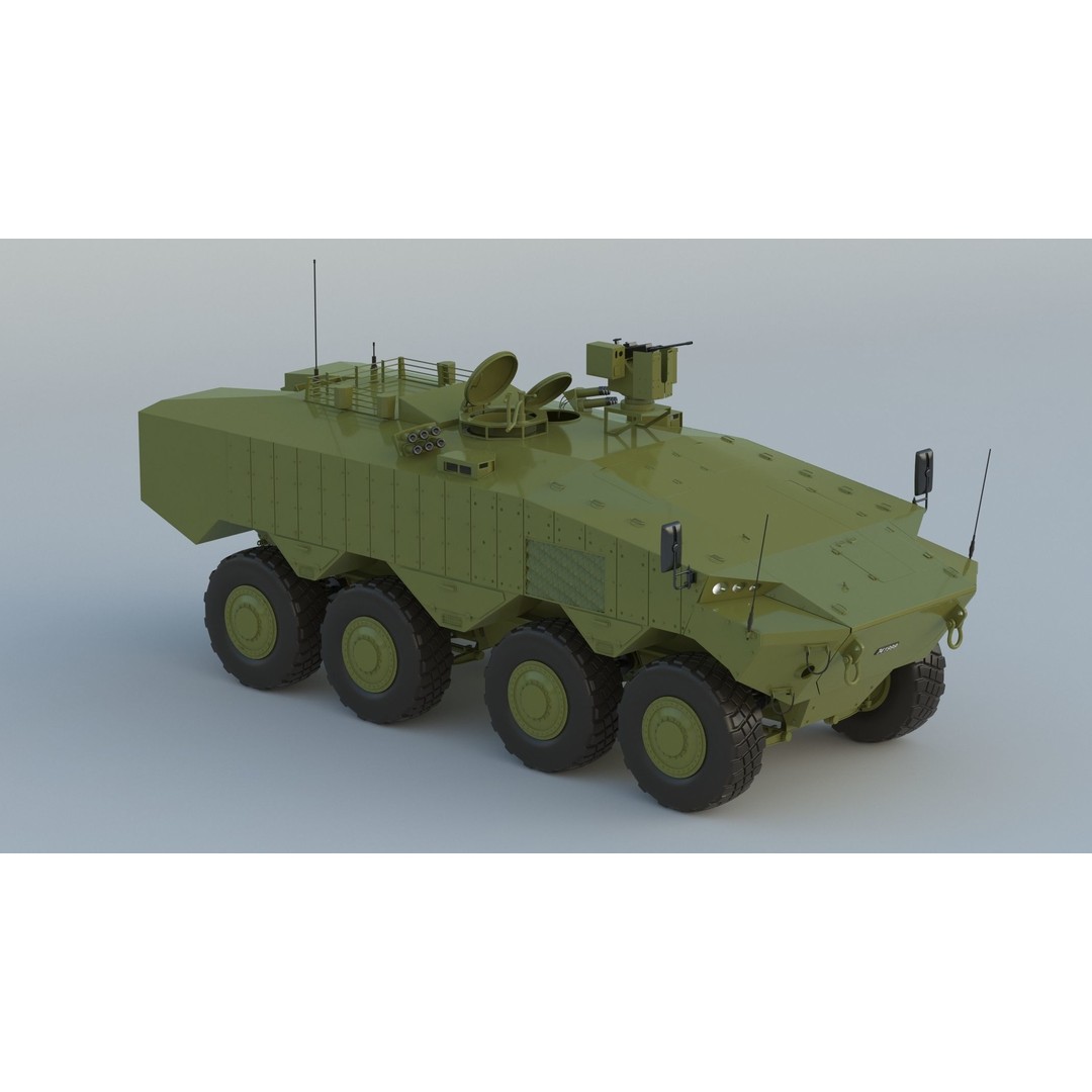 Eitan 8x8 APC Armoured Fighting Vehicle 3D Model – High Poly Game Asset, FBX, OBJ - View 4
