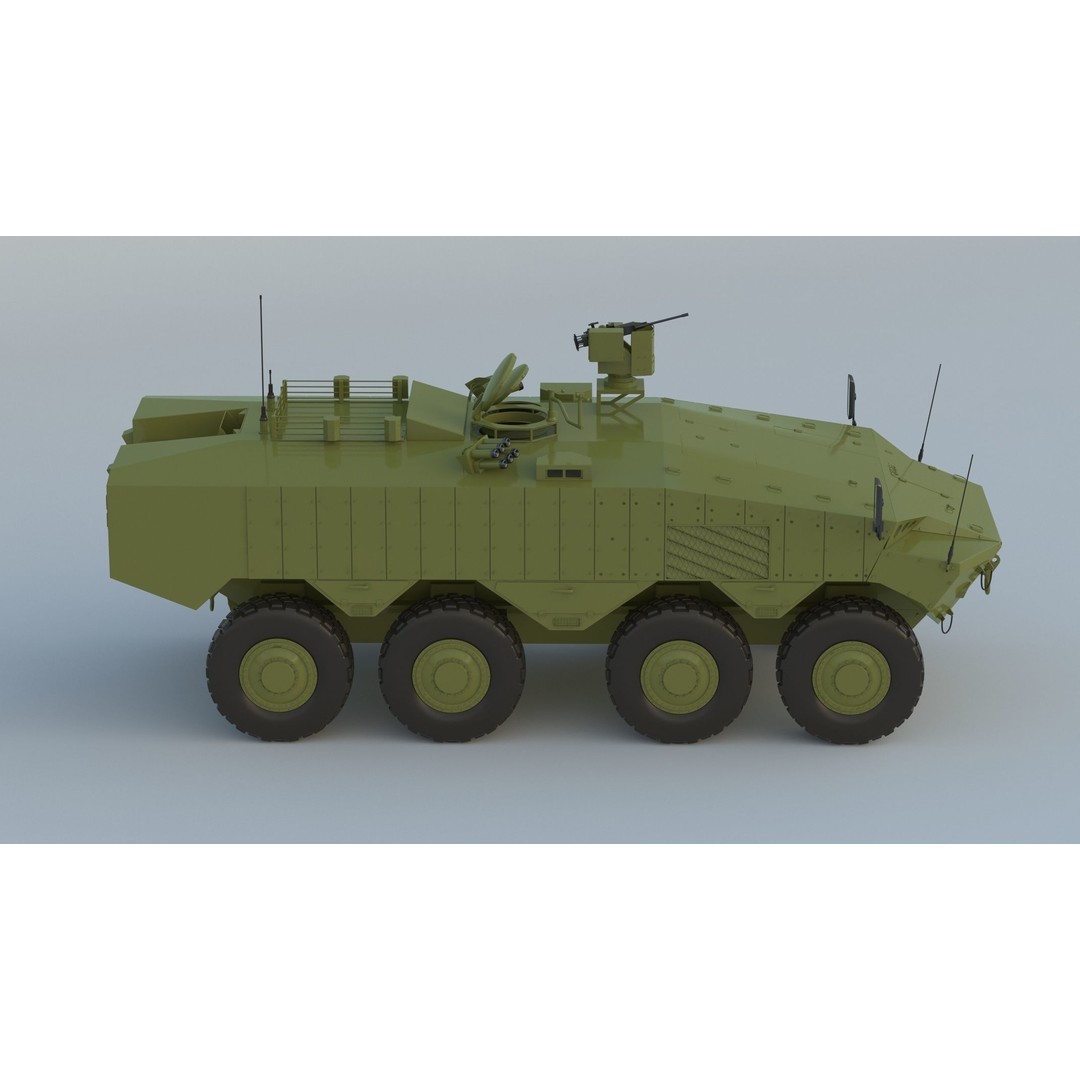 Eitan 8x8 APC Armoured Fighting Vehicle 3D Model – High Poly Game Asset, FBX, OBJ - View 5