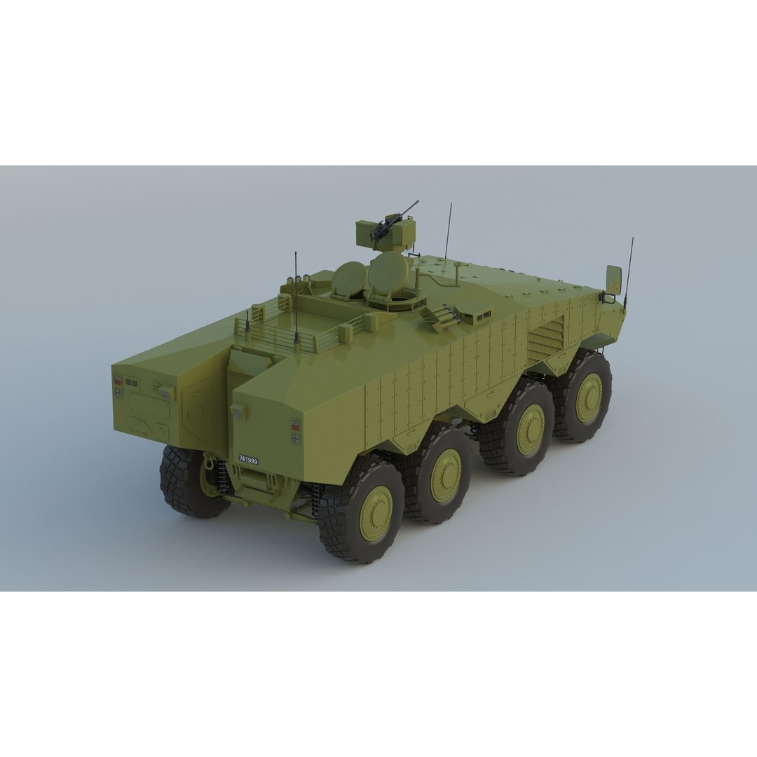 Eitan 8x8 APC Armoured Fighting Vehicle 3D Model – High Poly Game Asset, FBX, OBJ - View 6