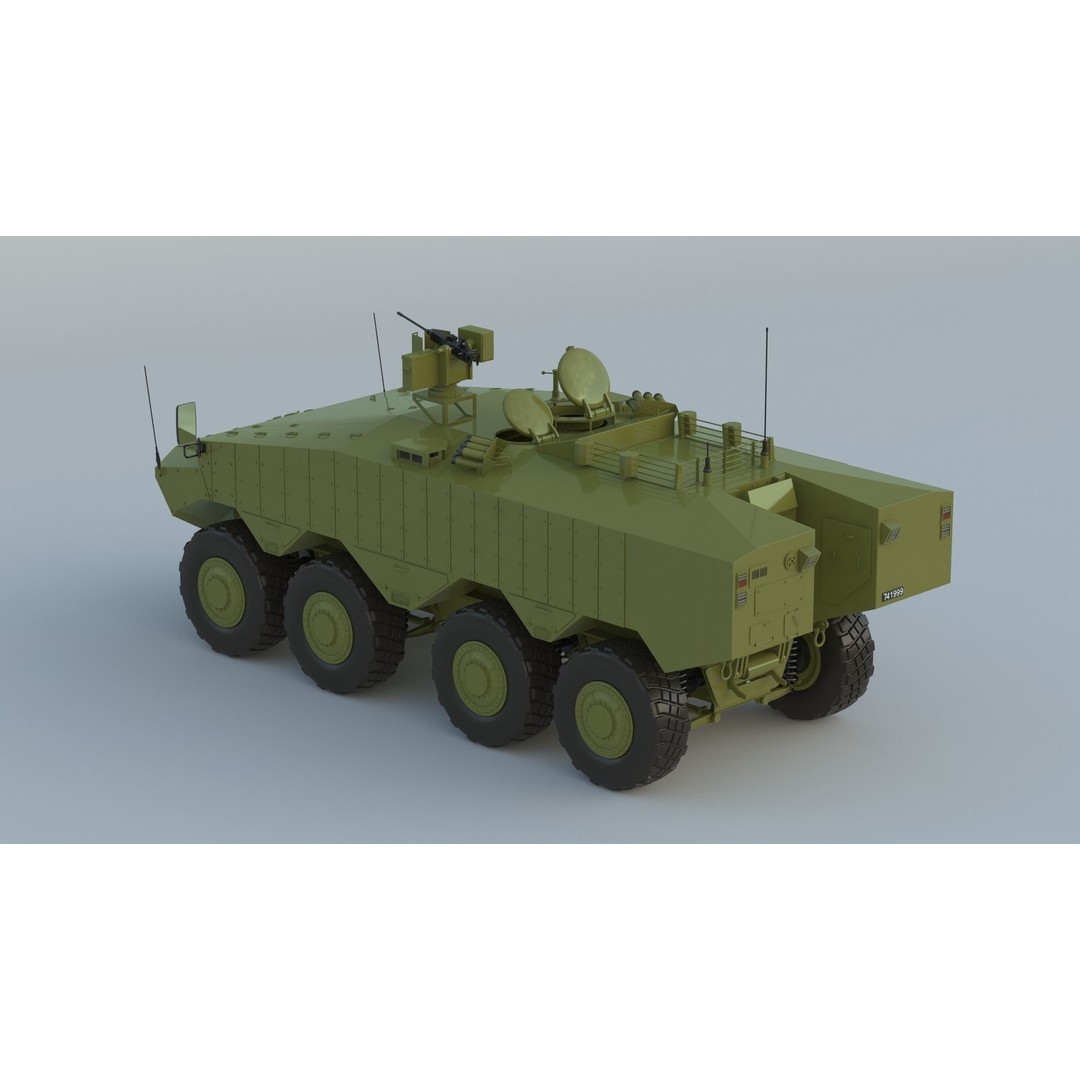 Eitan 8x8 APC Armoured Fighting Vehicle 3D Model – High Poly Game Asset, FBX, OBJ - View 8
