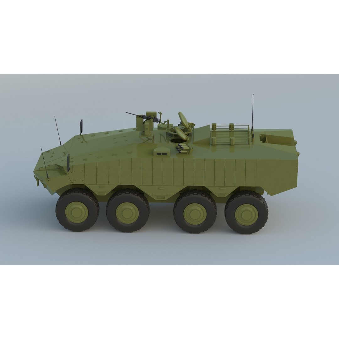 Eitan 8x8 APC Armoured Fighting Vehicle 3D Model – High Poly Game Asset, FBX, OBJ - View 9