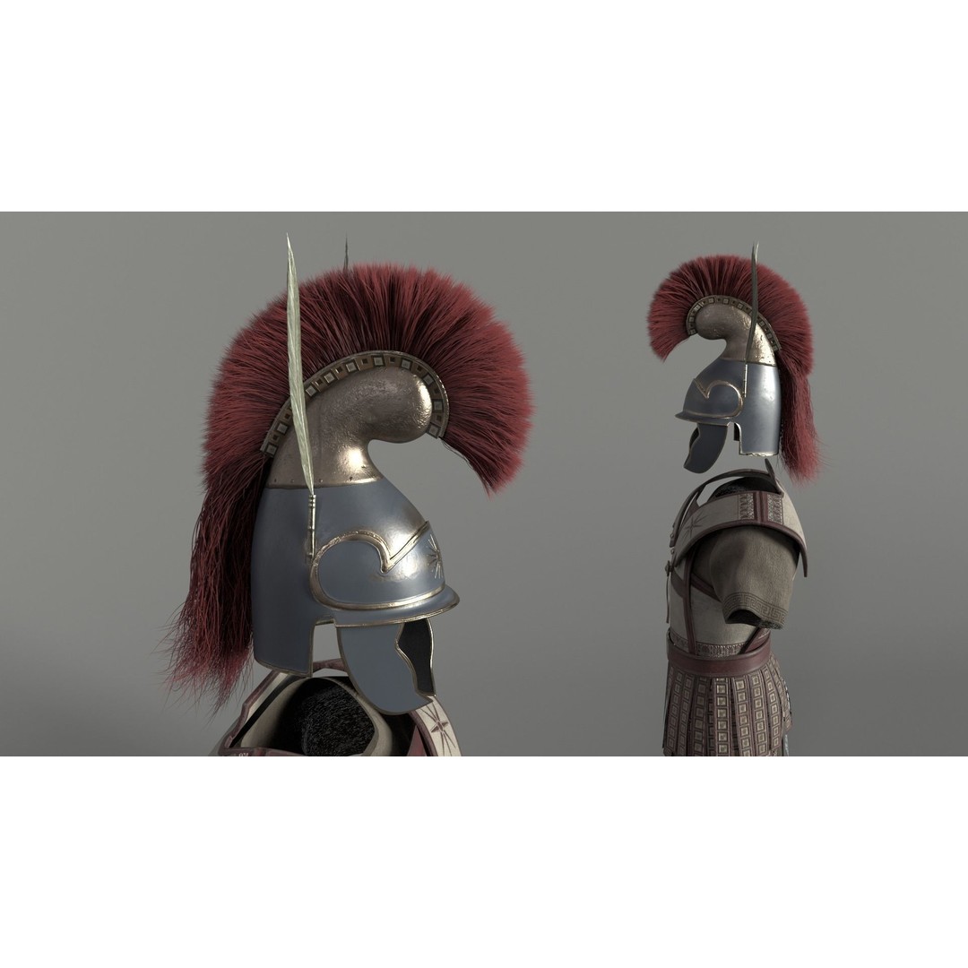 Macedonian Pezhetarios 3D Model – Low-Poly Greek Armor, FBX/OBJ - View 11