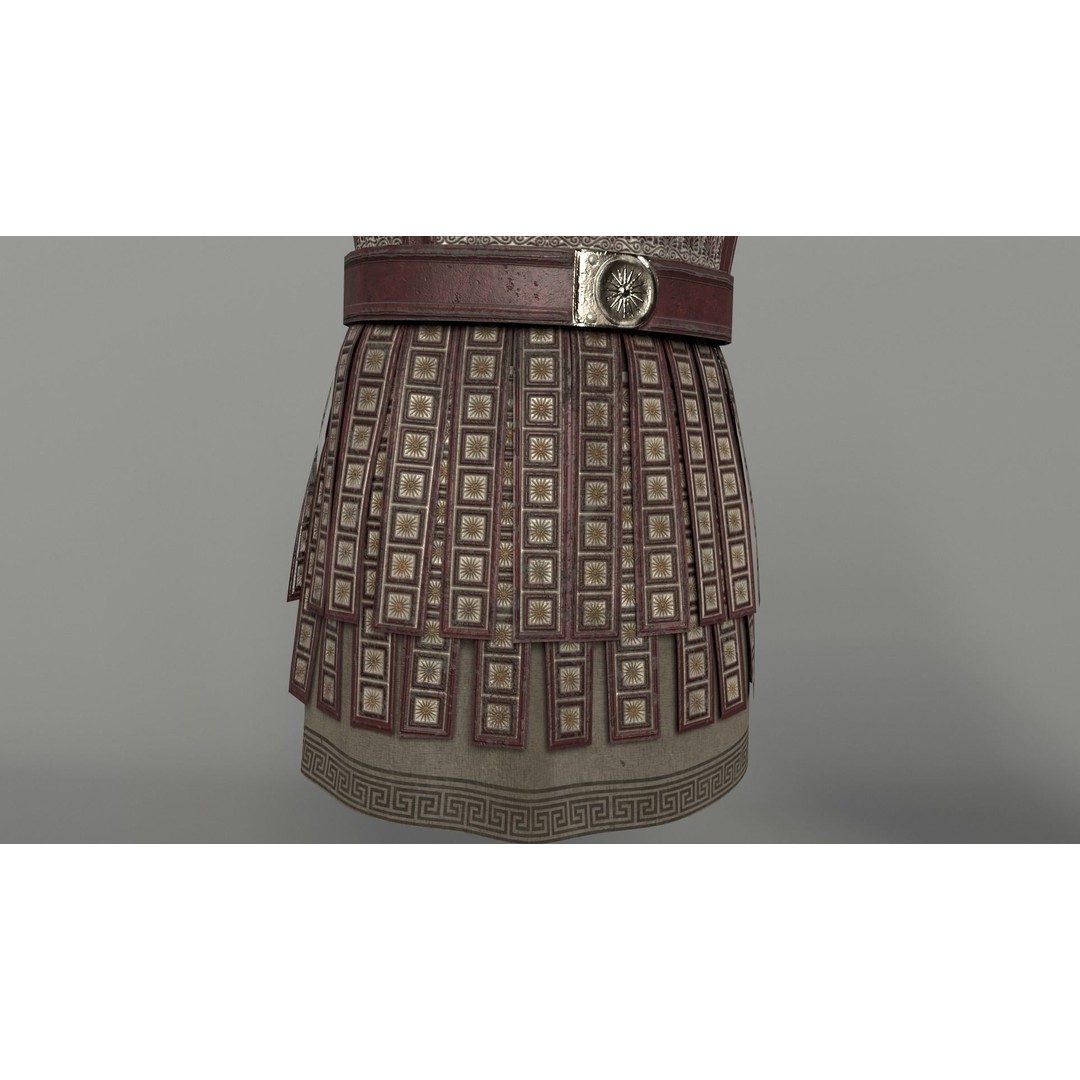 Macedonian Pezhetarios 3D Model – Low-Poly Greek Armor, FBX/OBJ - View 12