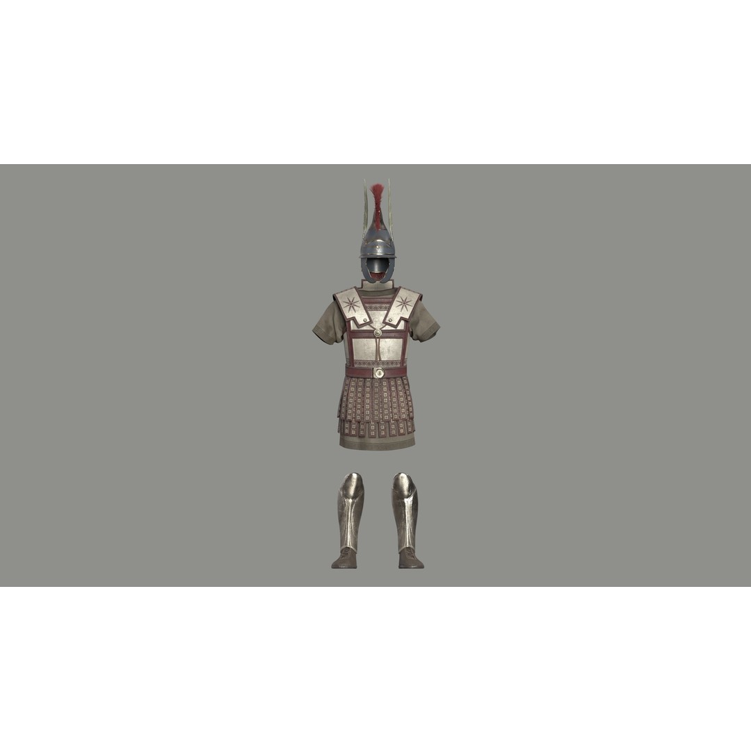 Macedonian Pezhetarios 3D Model – Low-Poly Greek Armor, FBX/OBJ - View 13