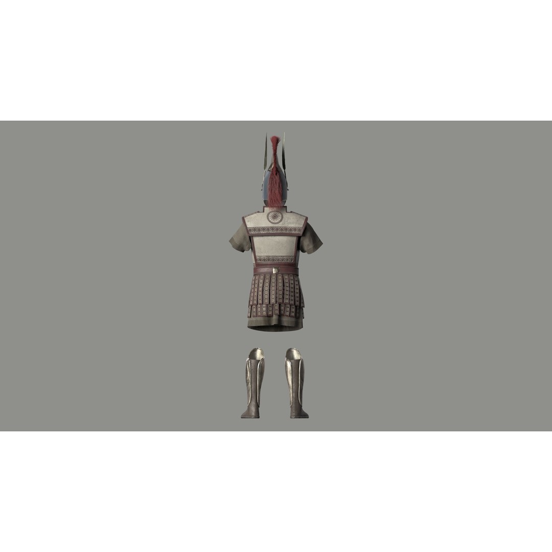Macedonian Pezhetarios 3D Model – Low-Poly Greek Armor, FBX/OBJ - View 15