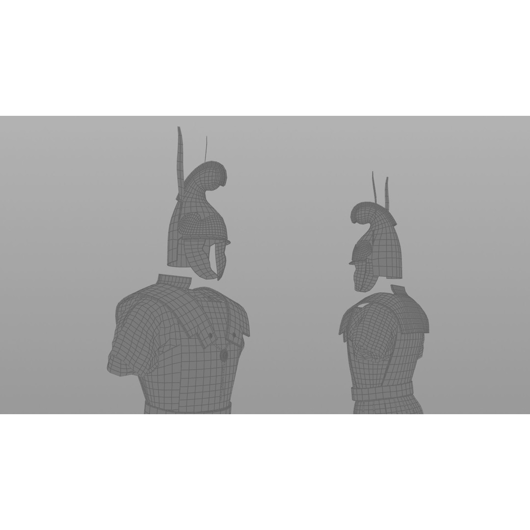 Macedonian Pezhetarios 3D Model – Low-Poly Greek Armor, FBX/OBJ - View 20