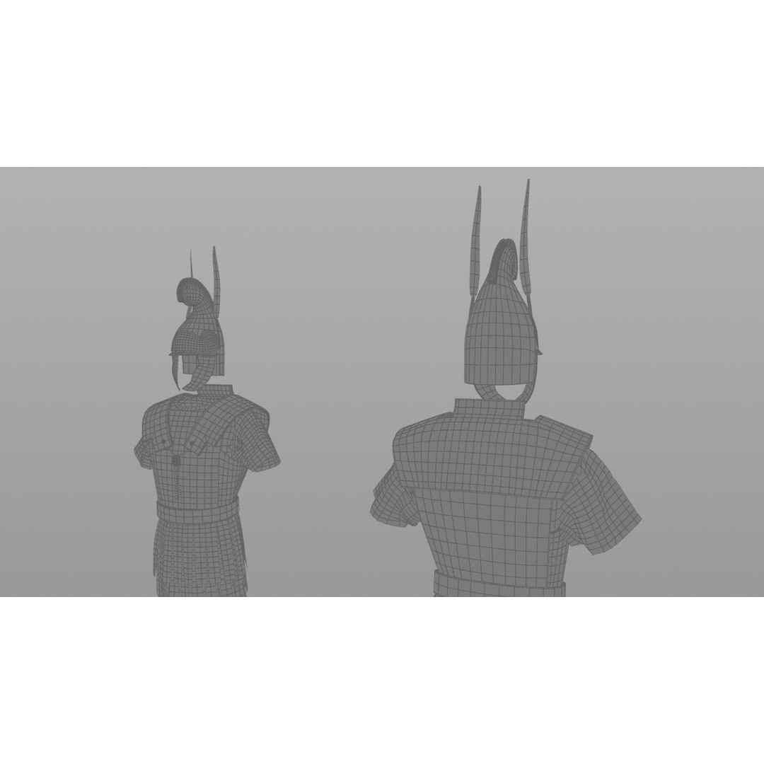 Macedonian Pezhetarios 3D Model – Low-Poly Greek Armor, FBX/OBJ - View 21