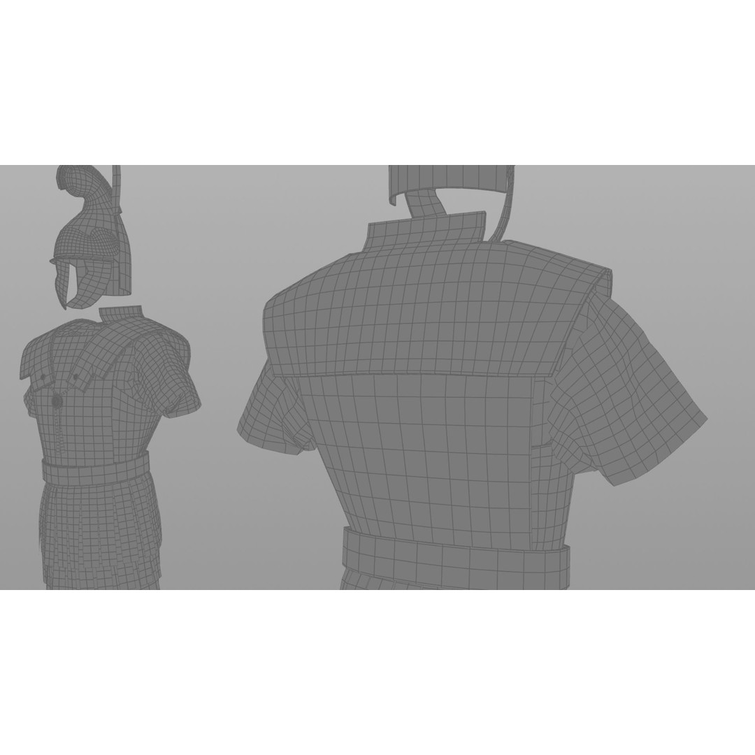 Macedonian Pezhetarios 3D Model – Low-Poly Greek Armor, FBX/OBJ - View 28
