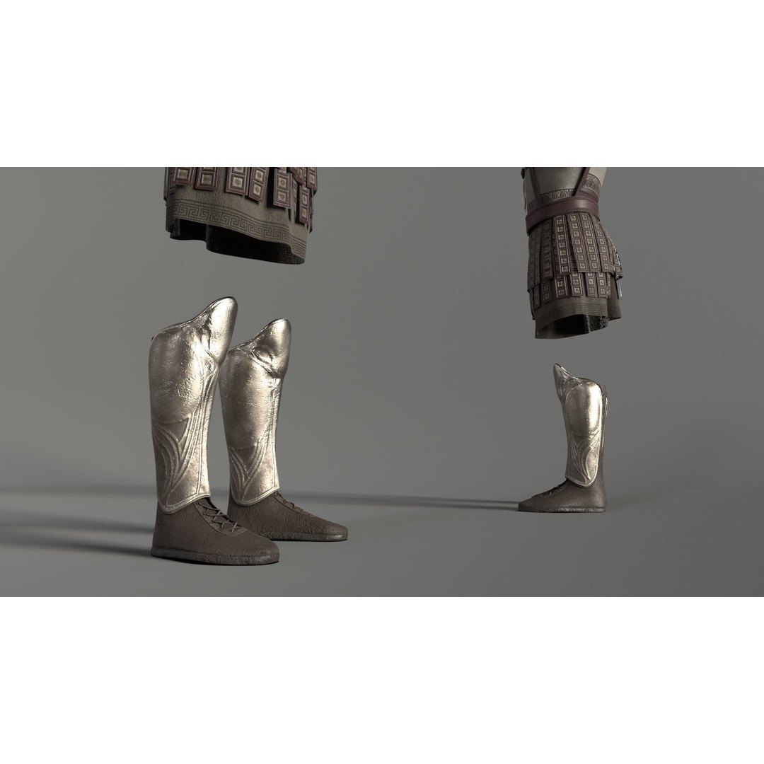 Macedonian Pezhetarios 3D Model – Low-Poly Greek Armor, FBX/OBJ - View 6