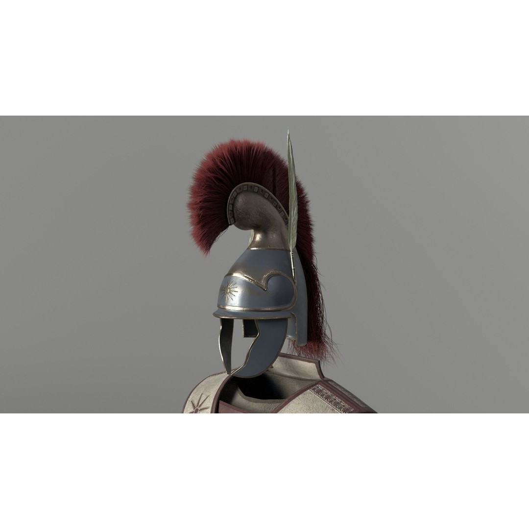 Macedonian Pezhetarios 3D Model – Low-Poly Greek Armor, FBX/OBJ - View 8