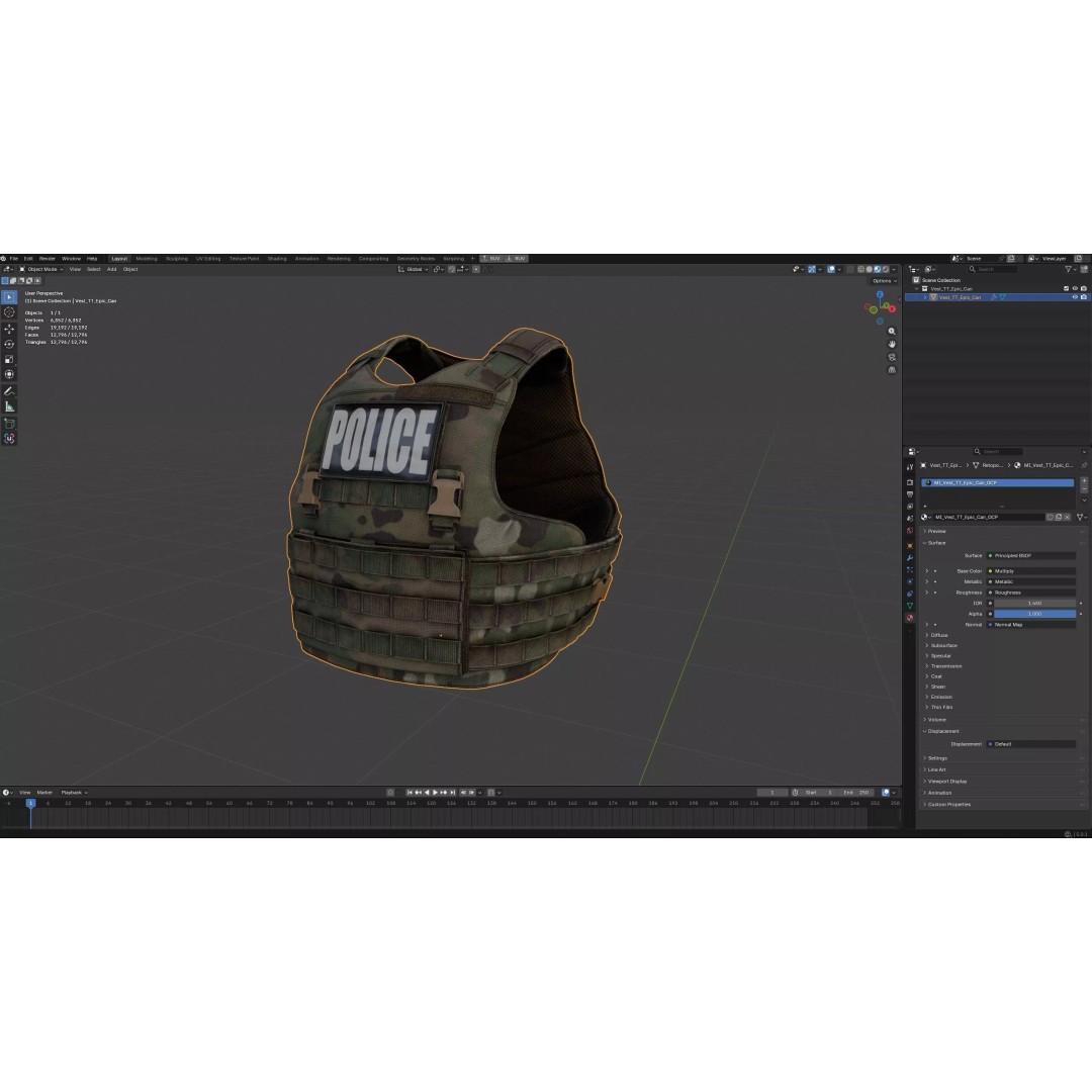 TYR Tactical EPIC CAN V1 Plate Carrier 3D Model – Low Poly Game-Ready Asset, FBX, OBJ