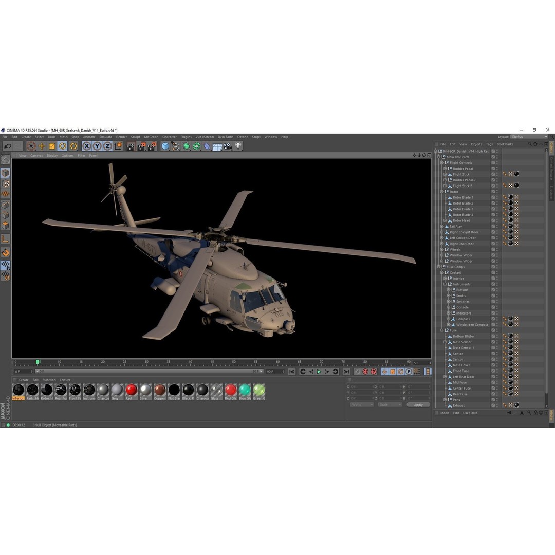 MH-60R Danish Seahawk Helicopter 3D Model – High Poly Game Asset, FBX