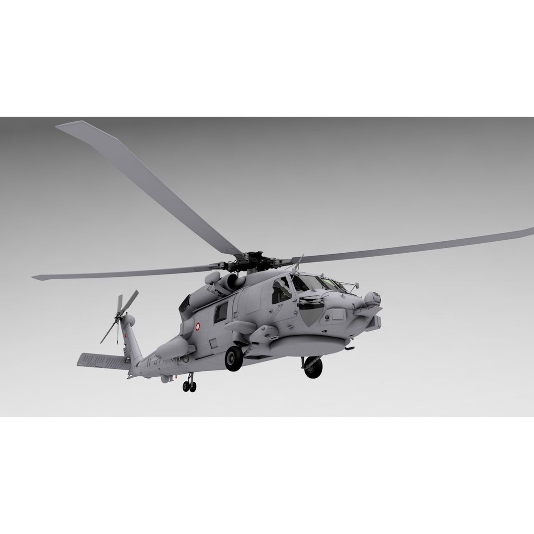 MH-60R Danish Seahawk Helicopter 3D Model – High Poly Game Asset, FBX - View 11