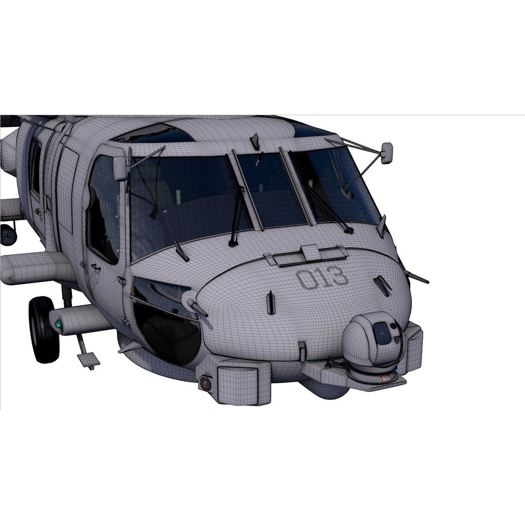 MH-60R Danish Seahawk Helicopter 3D Model – High Poly Game Asset, FBX - View 16