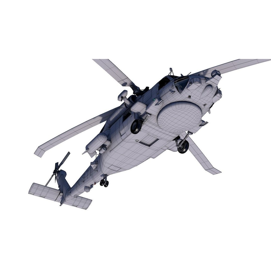 MH-60R Danish Seahawk Helicopter 3D Model – High Poly Game Asset, FBX - View 17