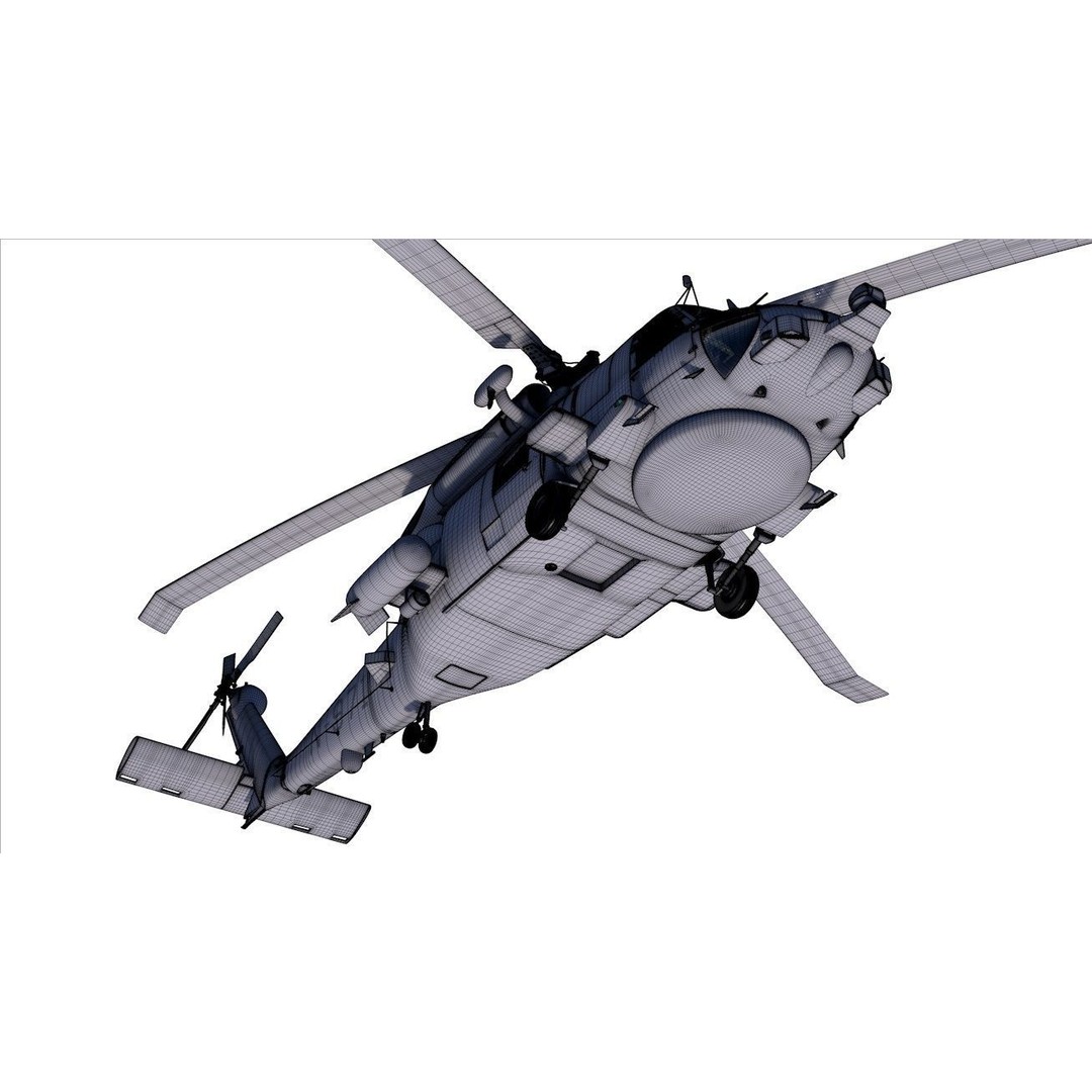 MH-60R Danish Seahawk Helicopter 3D Model – High Poly Game Asset, FBX - View 18