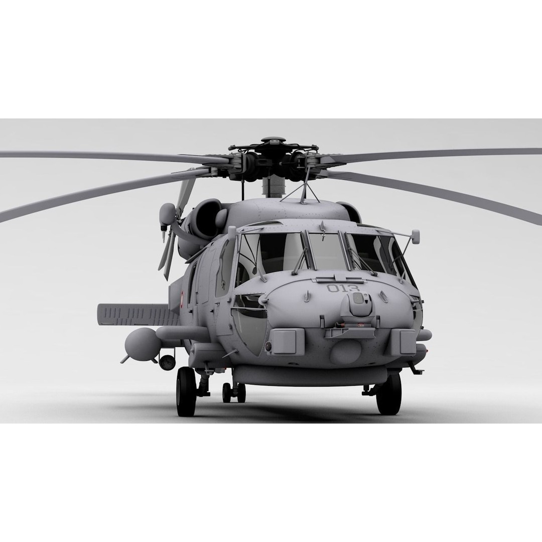 MH-60R Danish Seahawk Helicopter 3D Model – High Poly Game Asset, FBX - View 2