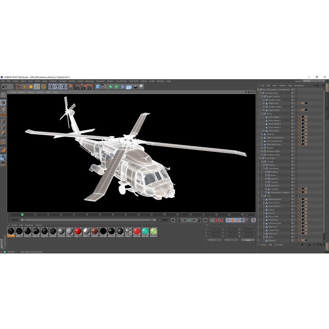 MH-60R Danish Seahawk Helicopter 3D Model – High Poly Game Asset, FBX - View 24