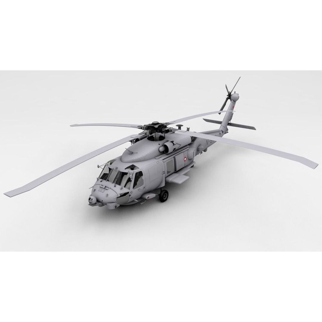 MH-60R Danish Seahawk Helicopter 3D Model – High Poly Game Asset, FBX - View 3