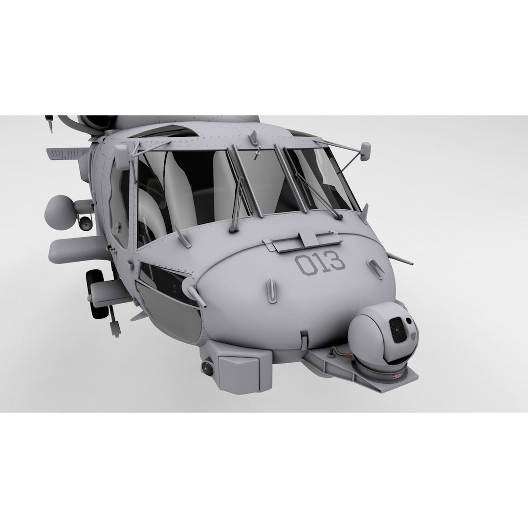 MH-60R Danish Seahawk Helicopter 3D Model – High Poly Game Asset, FBX - View 4