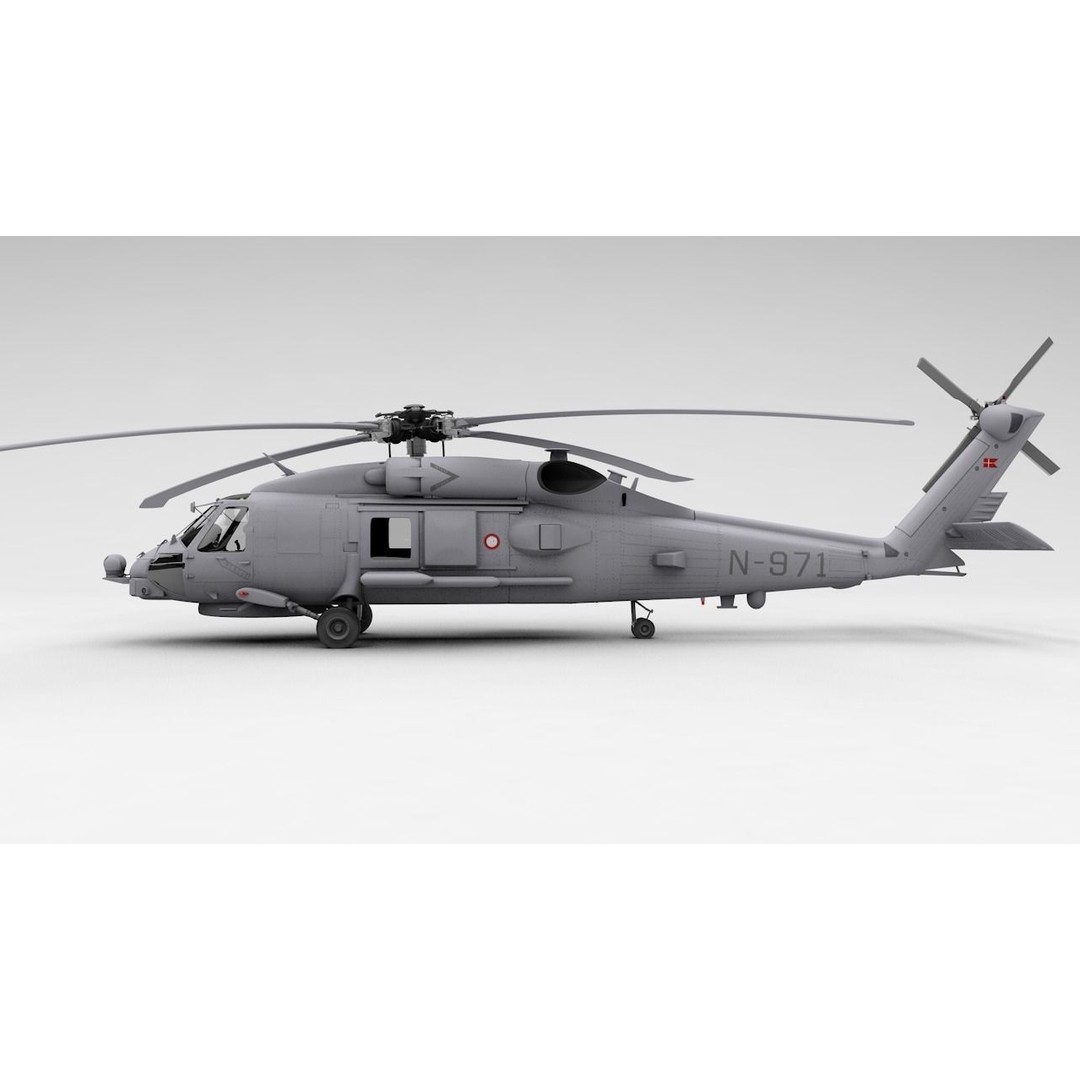 MH-60R Danish Seahawk Helicopter 3D Model – High Poly Game Asset, FBX - View 8