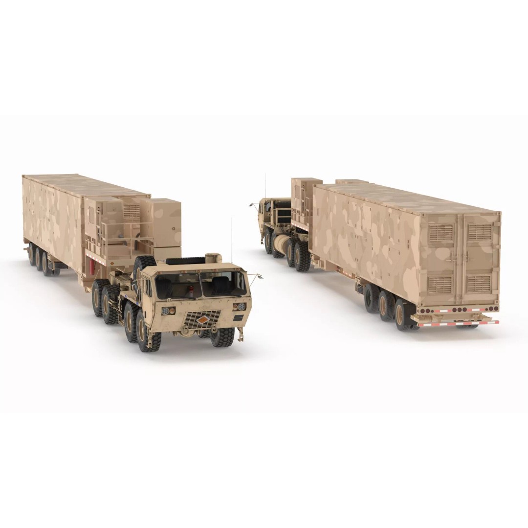 Missile Launcher 3D Model – Sand Camo Military Vehicle, PBR Textures - View 10
