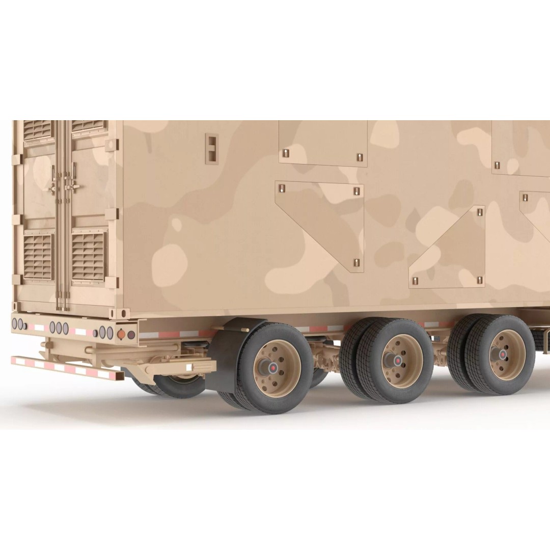Missile Launcher 3D Model – Sand Camo Military Vehicle, PBR Textures - View 11