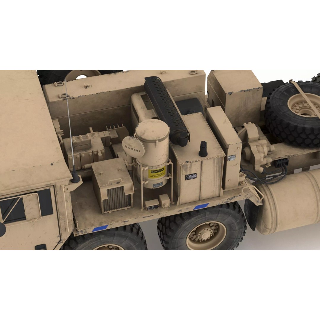 Missile Launcher 3D Model – Sand Camo Military Vehicle, PBR Textures - View 12