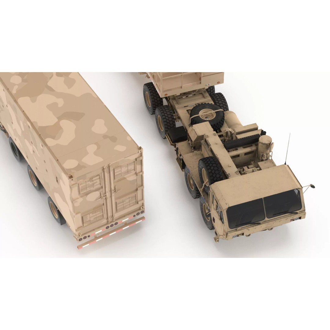 Missile Launcher 3D Model – Sand Camo Military Vehicle, PBR Textures - View 13