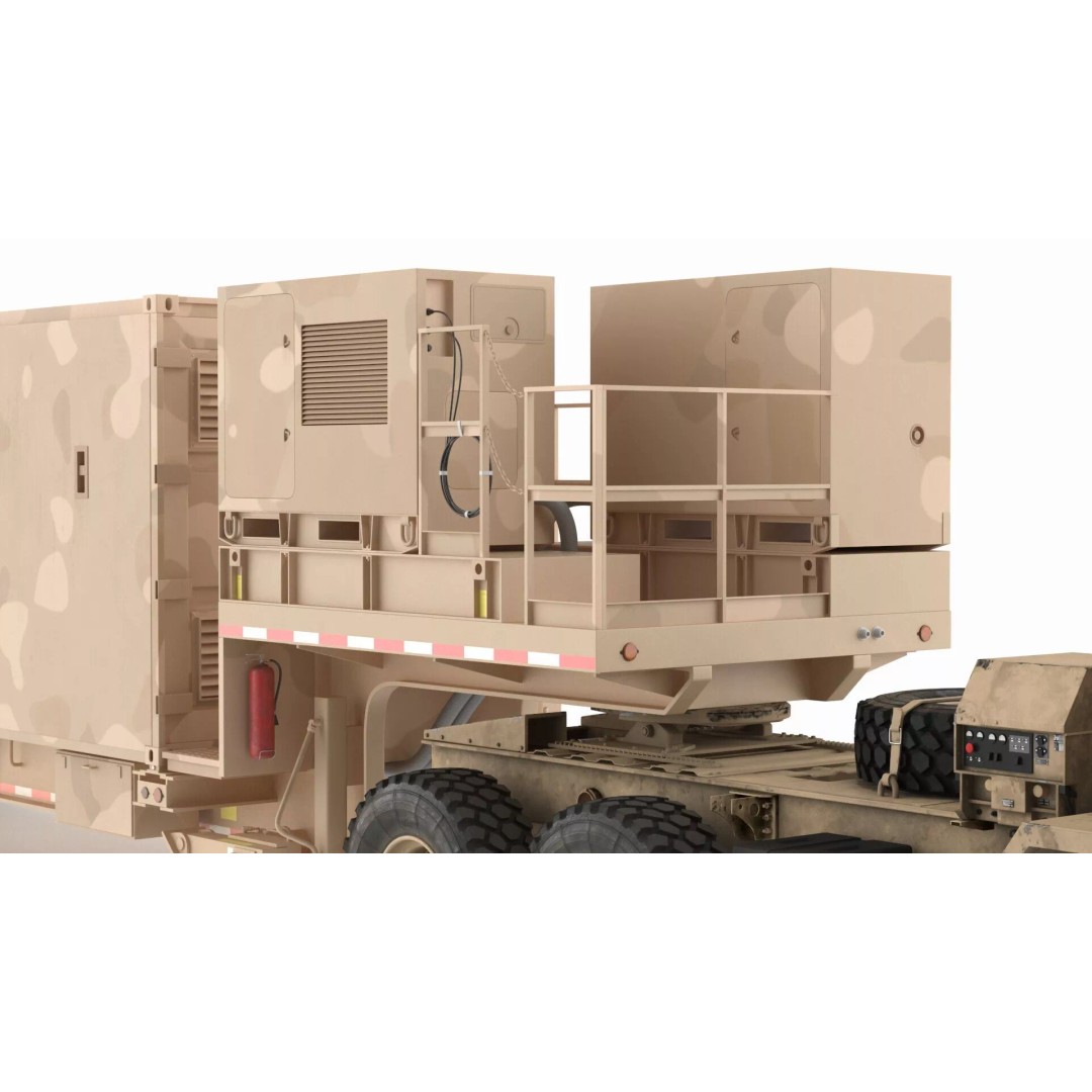 Missile Launcher 3D Model – Sand Camo Military Vehicle, PBR Textures - View 14