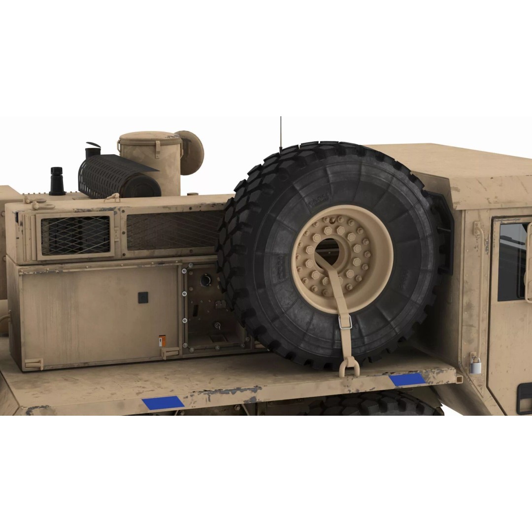 Missile Launcher 3D Model – Sand Camo Military Vehicle, PBR Textures - View 15