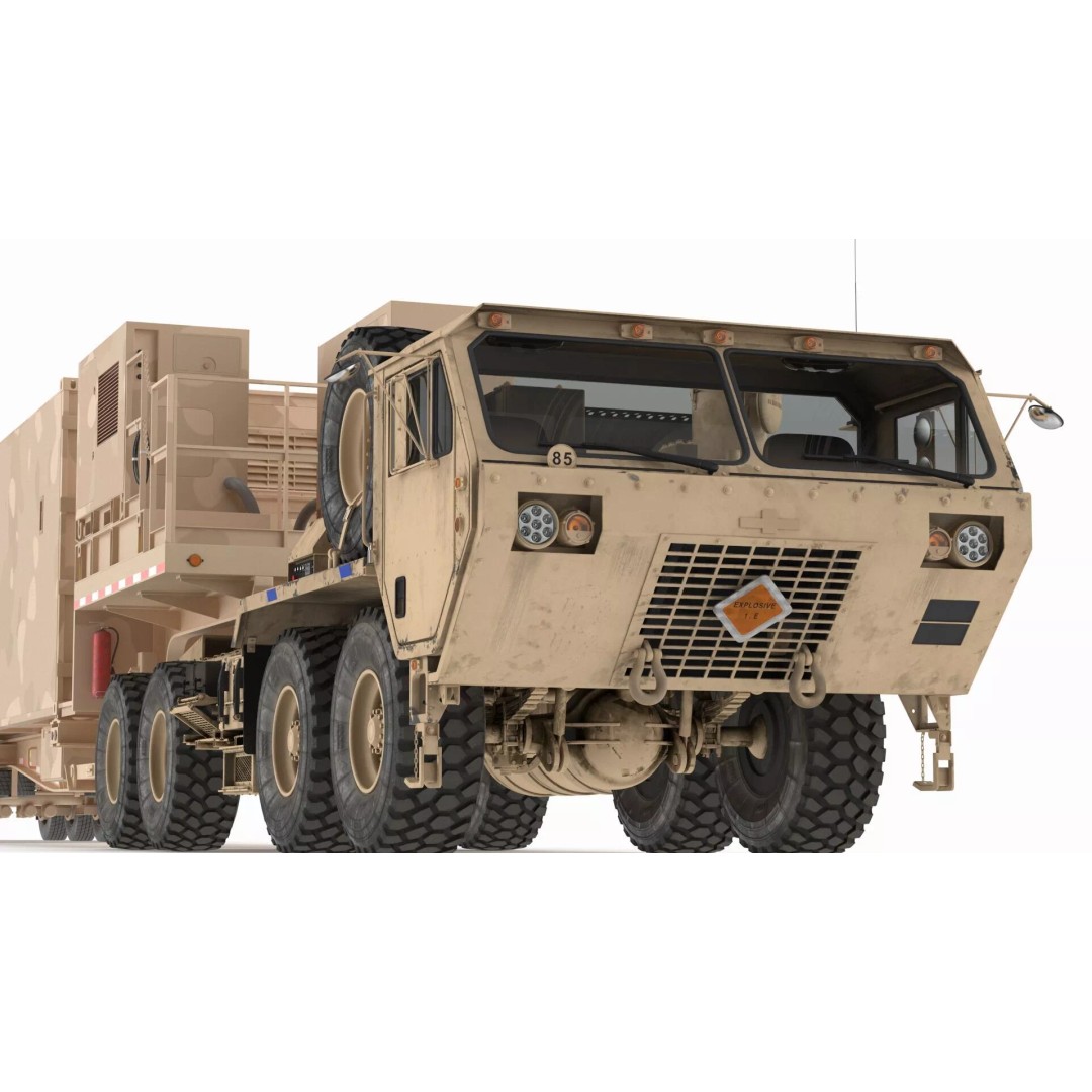 Missile Launcher 3D Model – Sand Camo Military Vehicle, PBR Textures - View 16