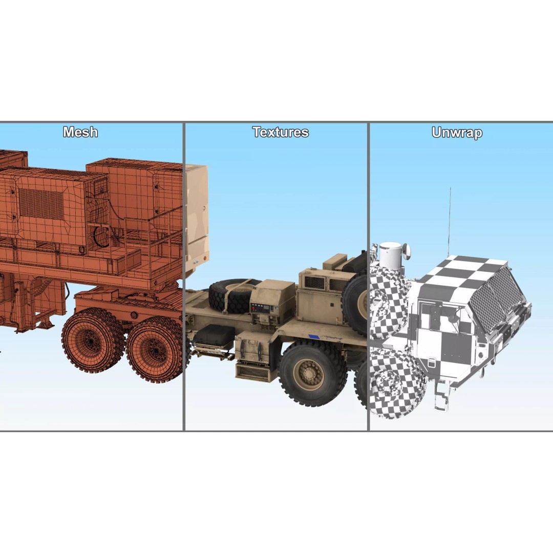Missile Launcher 3D Model – Sand Camo Military Vehicle, PBR Textures - View 17