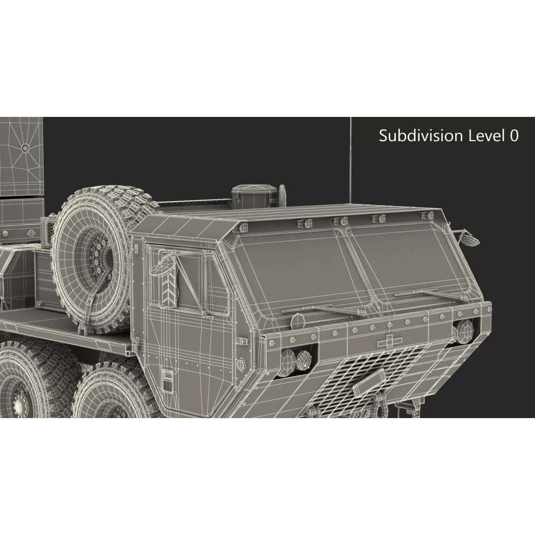 Missile Launcher 3D Model – Sand Camo Military Vehicle, PBR Textures - View 18