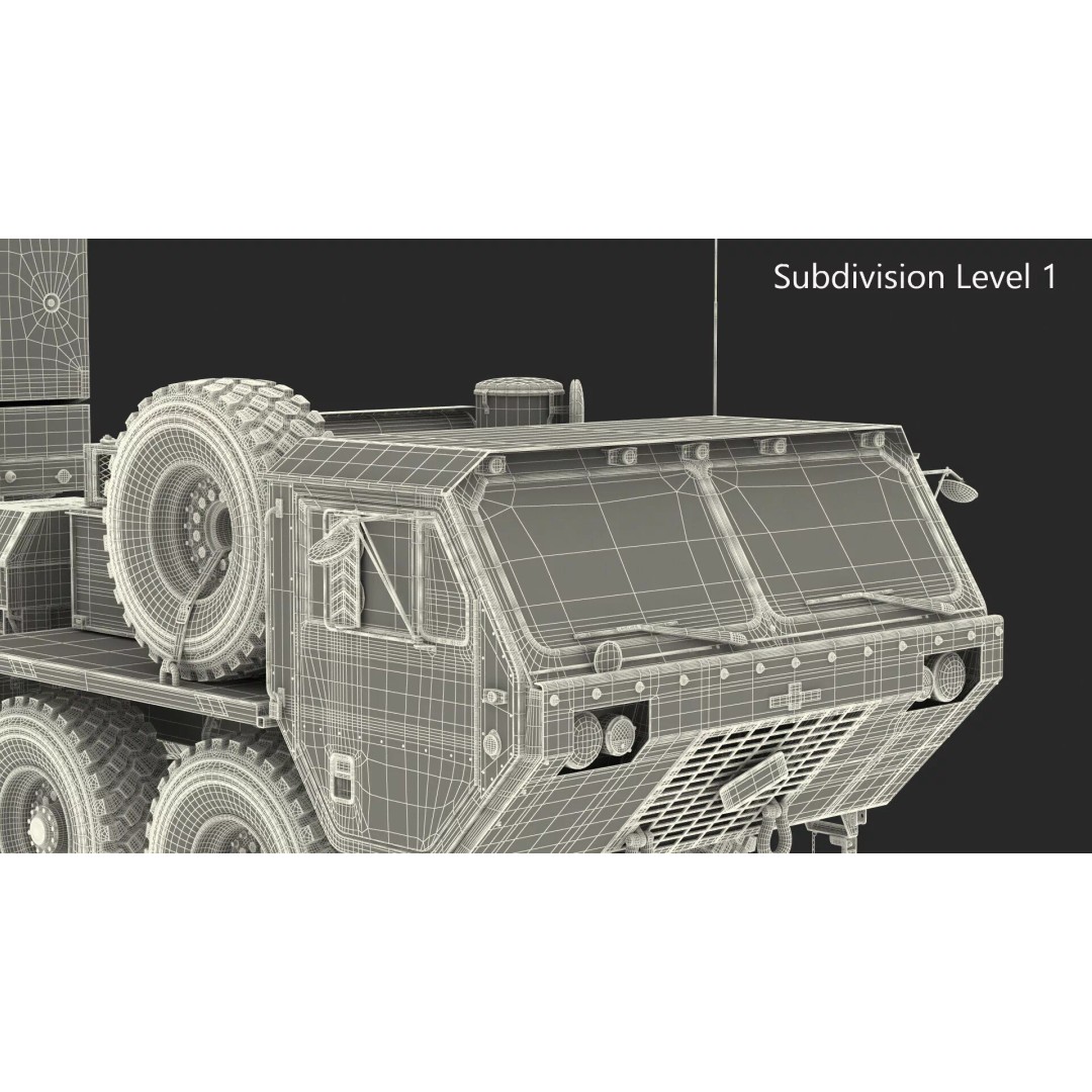 Missile Launcher 3D Model – Sand Camo Military Vehicle, PBR Textures - View 19