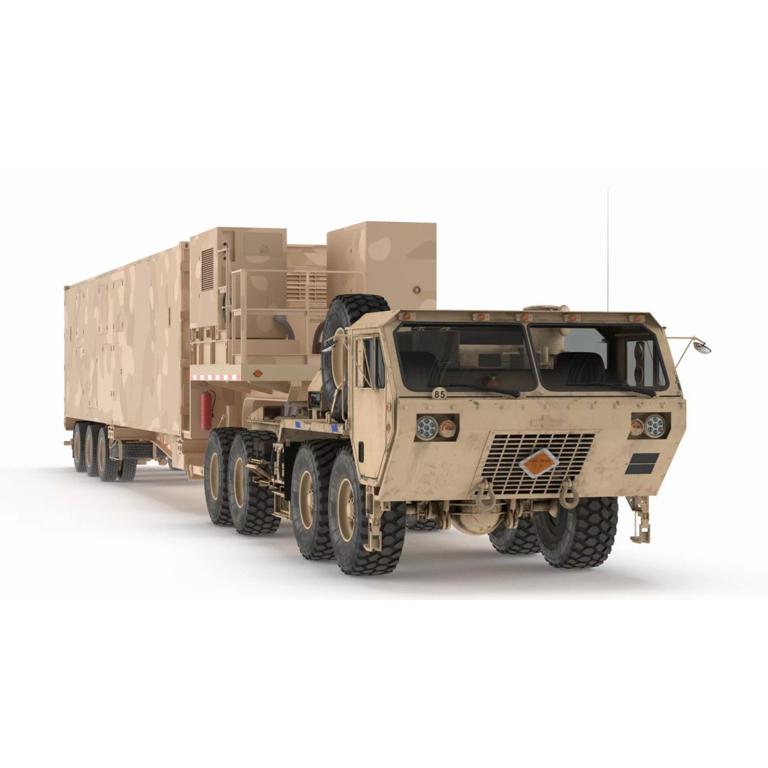 Missile Launcher 3D Model – Sand Camo Military Vehicle, PBR Textures - View 2