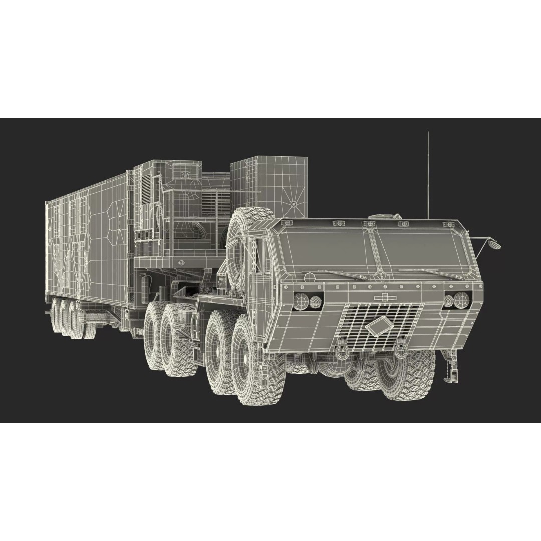 Missile Launcher 3D Model – Sand Camo Military Vehicle, PBR Textures - View 23
