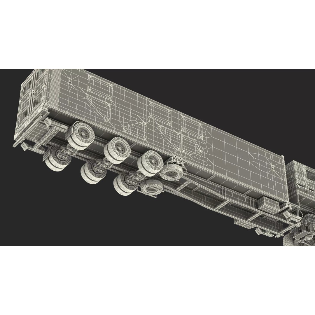 Missile Launcher 3D Model – Sand Camo Military Vehicle, PBR Textures - View 24