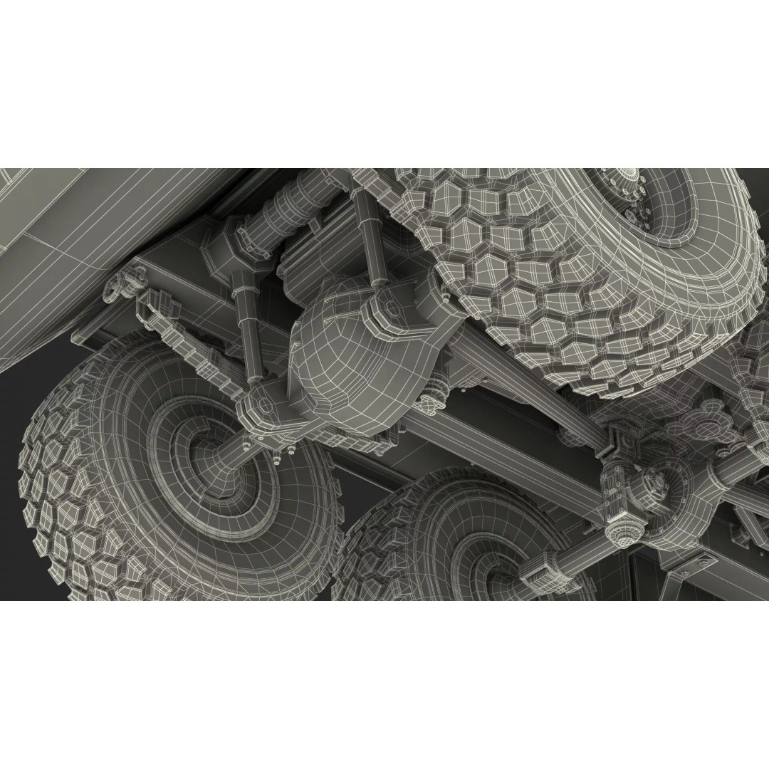 Missile Launcher 3D Model – Sand Camo Military Vehicle, PBR Textures - View 26